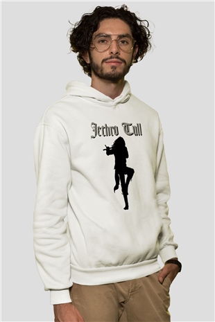 Jethro Tull Beyaz Unisex Kapşonlu Sweatshirt