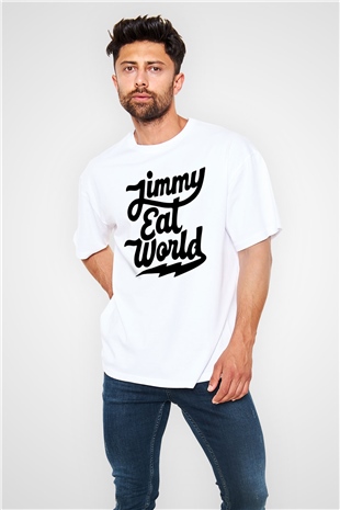 Jimmy Eat World Beyaz Oversize Tişört Oversize T-shirt - TişörtFabrikası