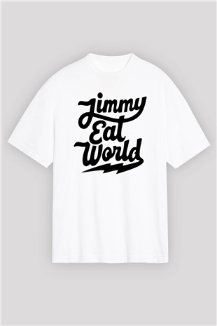 Jimmy Eat World Beyaz Oversize Tişört Oversize T-shirt - TişörtFabrikası
