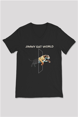 Jimmy Eat World Siyah Unisex V Yaka Tişört