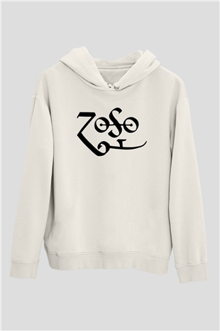 Jimmy Page Beyaz Unisex Kapşonlu Sweatshirt