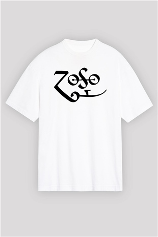 Jimmy Page Beyaz Unisex Oversize Tişört T-Shirt