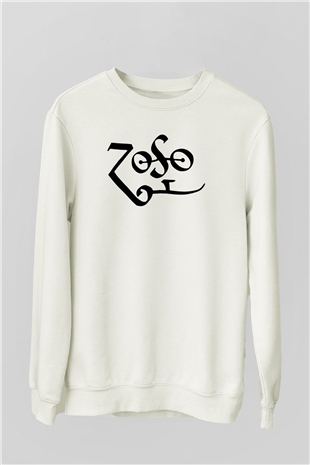 Jimmy Page Beyaz Unisex Sweatshirt