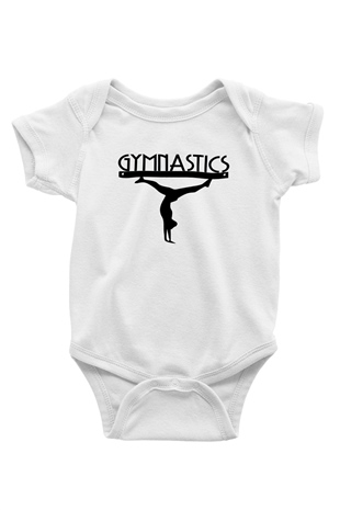 Jimnastik Baskılı Beyaz Unisex Bebek Body - Zıbın