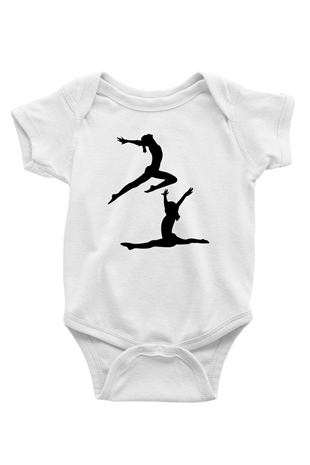 Jimnastik Baskılı Beyaz Unisex Bebek Body - Zıbın