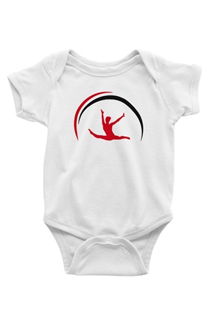 Jimnastik Baskılı Beyaz Unisex Bebek Body - Zıbın