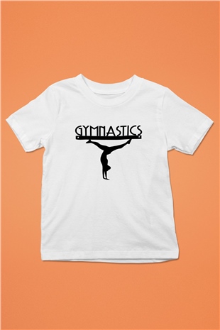 Jimnastik Baskılı Beyaz Unisex Çocuk Tişört