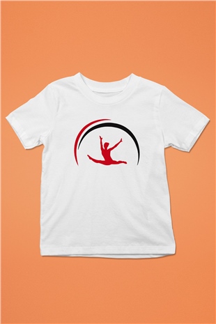 Jimnastik Baskılı Beyaz Unisex Çocuk Tişört