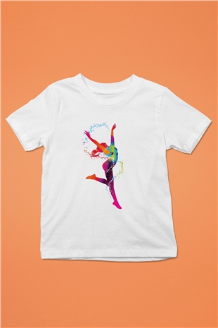 Jimnastik Beyaz Unisex Çocuk Tişört