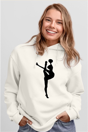 Jimnastik Beyaz Unisex Hoodie