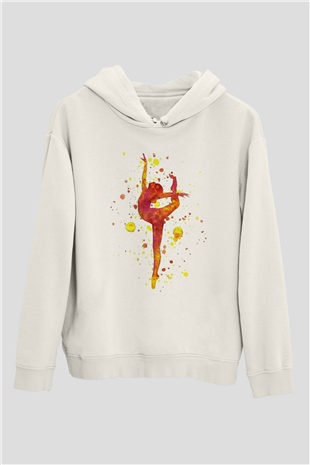 Jimnastik Beyaz Unisex Hoodie