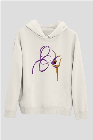 Jimnastik Beyaz Unisex Hoodie