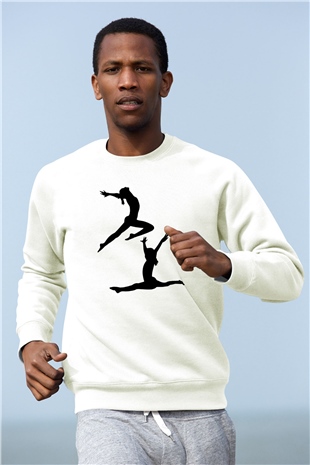 Jimnastik Beyaz Unisex Sweatshirt