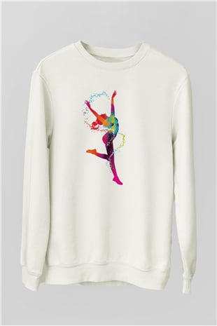 Jimnastik Beyaz Unisex Sweatshirt