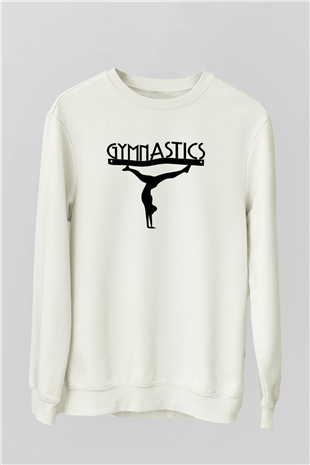 Jimnastik Beyaz Unisex Sweatshirt