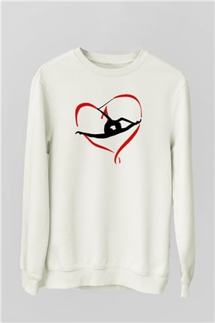 Jimnastik Beyaz Unisex Sweatshirt