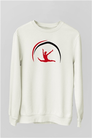 Jimnastik Beyaz Unisex Sweatshirt