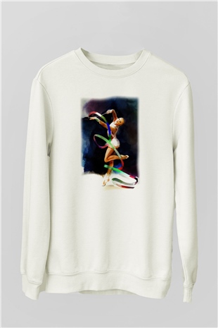 Jimnastik Beyaz Unisex Sweatshirt