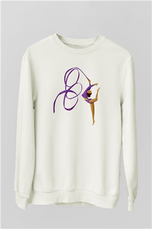 Jimnastik Beyaz Unisex Sweatshirt