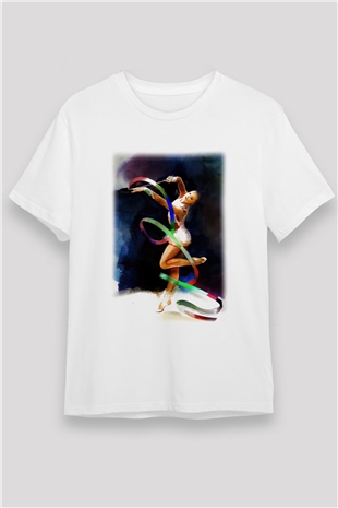 Jimnastik Beyaz Unisex Tişört T-Shirt - TişörtFabrikası