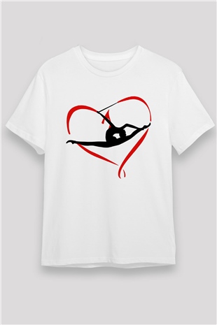Jimnastik Beyaz Unisex Tişört T-Shirt - TişörtFabrikası