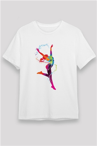 Jimnastik Beyaz Unisex Tişört T-Shirt - TişörtFabrikası