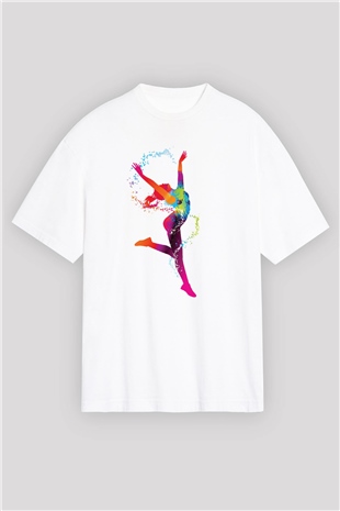 Jimnastik Beyaz Oversize Tişört Oversize T-shirt - TişörtFabrikası
