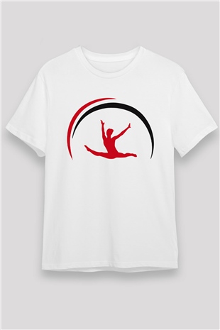 Jimnastik Beyaz Unisex Tişört T-Shirt - TişörtFabrikası