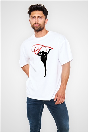 Jimnastik Beyaz Oversize Tişört Oversize T-shirt - TişörtFabrikası