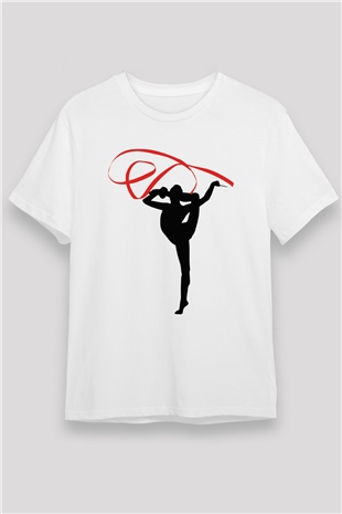 Jimnastik Beyaz Unisex Tişört T-Shirt - TişörtFabrikası