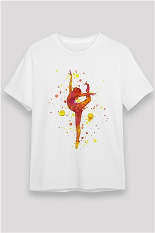 Jimnastik Beyaz Unisex Tişört T-Shirt - TişörtFabrikası