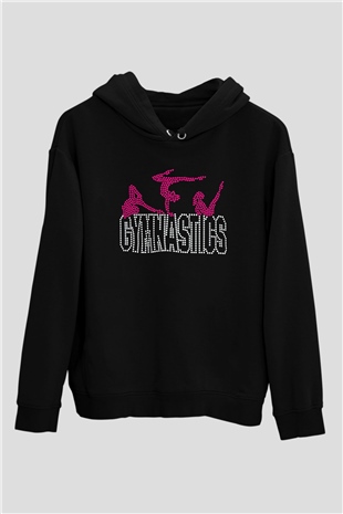 Jimnastik Siyah Unisex Hoodie