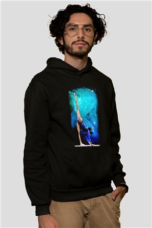 Jimnastik Siyah Unisex Hoodie