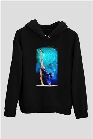 Jimnastik Siyah Unisex Hoodie
