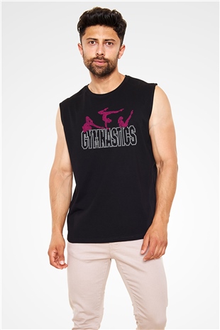 Jimnastik Siyah Unisex Kolsuz Tişört