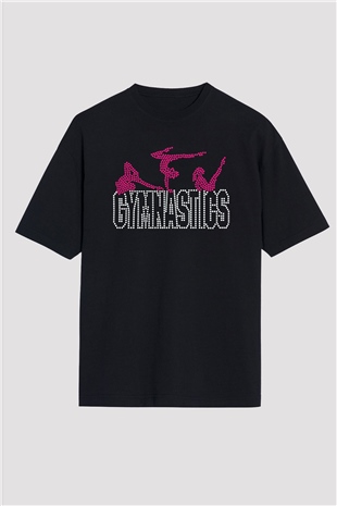 Jimnastik Siyah Unisex Oversize Tişört T-Shirt