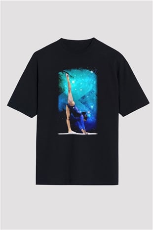 Jimnastik Siyah Unisex Oversize Tişört T-Shirt