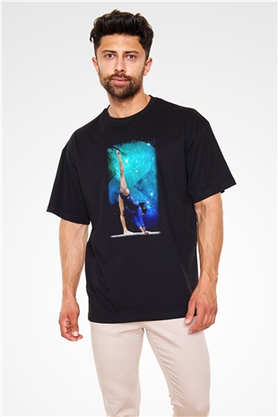 Jimnastik Siyah Unisex Oversize Tişört T-Shirt