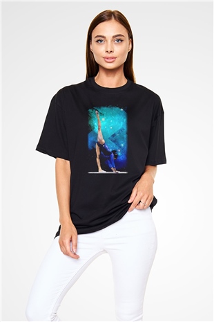 Jimnastik Siyah Unisex Oversize Tişört T-Shirt