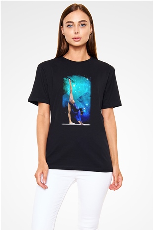 Jimnastik Siyah Unisex Tişört T-Shirt - TişörtFabrikası