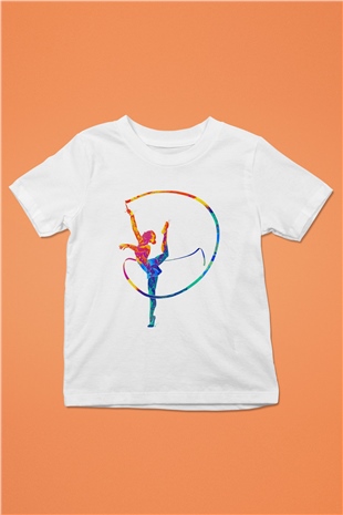 Jimnastikçi Beyaz Unisex Çocuk Tişört