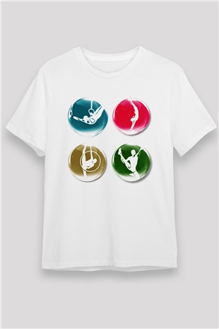 Jimnastikçi Beyaz Unisex Tişört T-Shirt - TişörtFabrikası