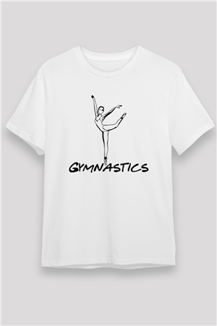 Jimnastikçi Beyaz Unisex Tişört T-Shirt - TişörtFabrikası