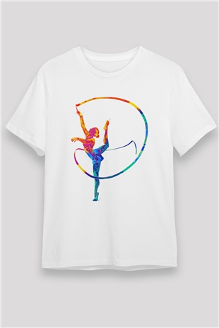 Jimnastikçi Beyaz Unisex Tişört T-Shirt - TişörtFabrikası