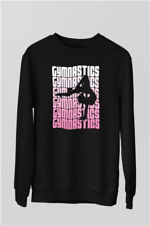 Jimnastikçi Siyah Unisex Sweatshirt