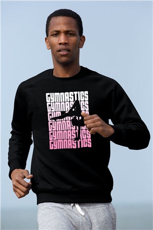 Jimnastikçi Siyah Unisex Sweatshirt