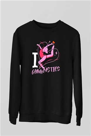 Jimnastikçi Siyah Unisex Sweatshirt