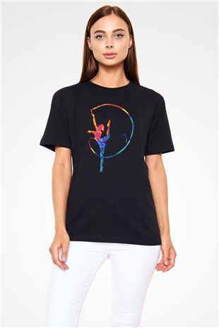 Jimnastikçi Siyah Unisex Tişört T-Shirt - TişörtFabrikası