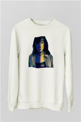 Jinjer Baskılı Beyaz Unisex Sweatshirt