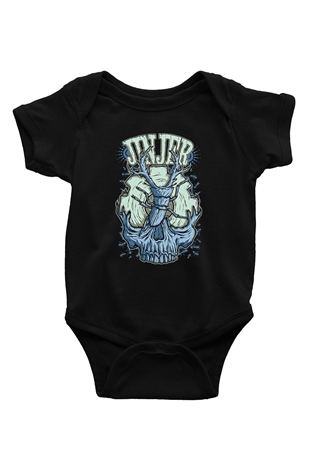 Jinjer Baskılı Unisex Siyah Bebek Body - Zıbın